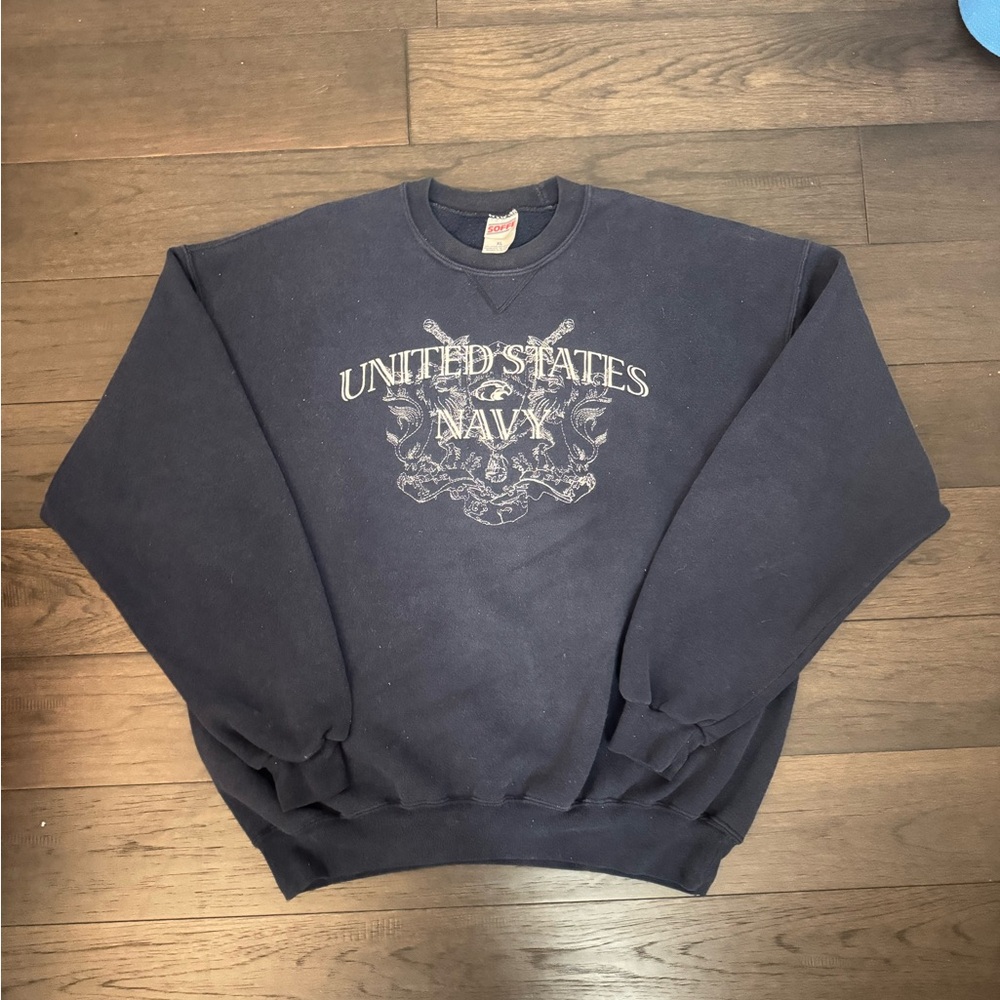 Soffe Men's Navy Crewneck Sweater - Black